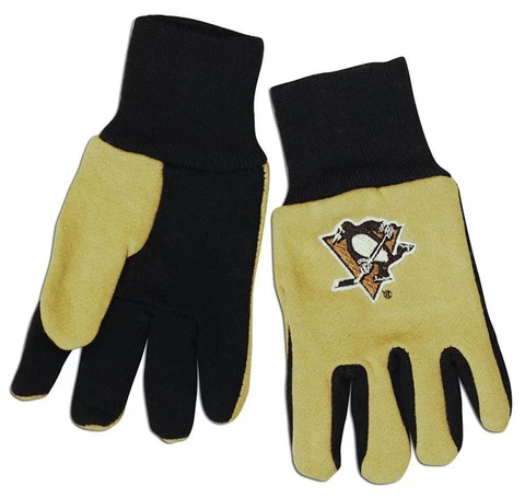 Pittsburgh Penguins Two Tone Gloves - Adult Size [NEW] NHL Work Glove Cold Cover