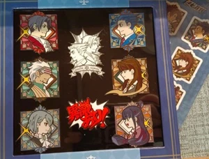 In Stock 8Pcs/set Official  Phoenix Wright Metal Badge Pins Brooch - Bild 1 von 1