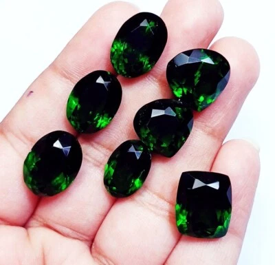 Loose Gemstone Green Topaz Mixed Shape 58.40 Ct/ 7 Pcs Lot Excellent Cut - Image 1 of 4