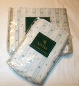SET 3 NEW Ralph Lauren Indochine Stripe Queen Flat Sheet 2 Standard Pillowcases - Picture 1 of 10