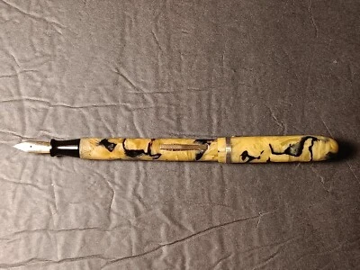 PLUMA ESTILOGRÁFICA EBERHARD FABER VINTAGE RARA MÁRMOL AMARILLO Y ORO Foto 1 de 3