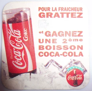 COCA COLA® COASTER DESSOUS DE VERRE GRATTEZ ET GAGNEZ 9,5 cm x 9,5 cm N° 2125 - Imagen 1 de 2