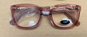 Anthropology AJ Morgan Reading Glasses 2.00 - Pink - NEW - Picture 1 of 4