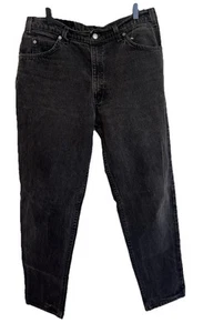 Jeans Vintage Levis 550 Uomo 36x32 Nero Relaxed Fit Arancione Tab Denim Fit USA - Foto 1 di 4