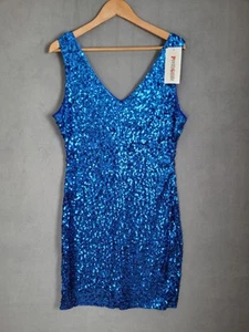 PrettyGuide Womens Sequin Cocktail Dress V Neck Bodycon Glitter Party Dress XL - Picture 1 of 9