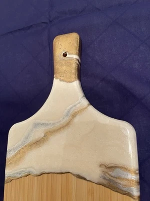 Tabla de queso madera, resina charcutería/tablero de mantequilla para servir con mango Foto 1 de 4