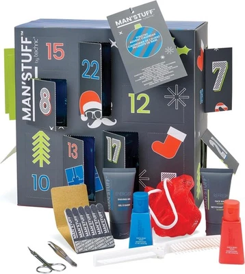 Man Stuff Christmas Advent Calendar Toiletry Grooming Bath Gift Set - Image 1 of 4