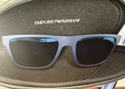 Очки солнцезащитные Emporio Armani 5759 синие с зажимом б/у в хорошем состоянии - Изображение 1 из 4