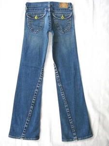 Pantalones de mezclilla True Religion Joey Bootcut con solapa niña talla 14 desgastados elásticos L29,5 - Imagen 1 de 12
