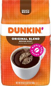 Coffee Whole Bean Blend Medium Roast Smooth 500g Dunkin’ Original BBE 03/22