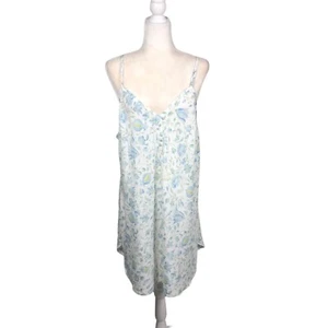Morgan Taylor Intimates Nighgown Womens 1X White Blue Silky Sexy Lingerie Gown - Picture 1 of 12