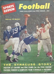 1960 Sports Review football magazine John Unitas Baltimore Colts FAIR - Picture 1 of 3