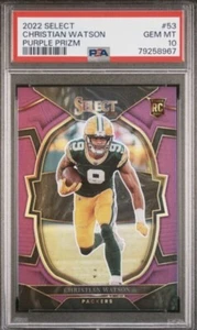 Christian Watson 2022 Select Purple Prizm /75 Card #53 PSA 10 - Picture 1 of 1