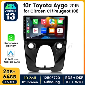 10.1" Android13 Autoradio Carplay FM DAB+ Für Toyota Aygo Citroen C1/Peugeot 108 - Bild 1 von 19