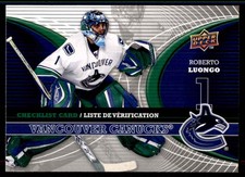 2008-09 McDonald's Upper Deck Goalie Checklist Roberto Luongo Vancouver Canucks