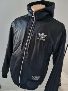 Adidas Chile 62 fine mens full zip Sherpa Hooded jacket,fine cond.size S Worldw.