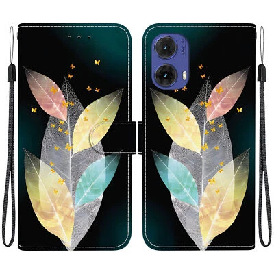 Butterfly Flower Cat Wallet Cover Case For Motorola G75 G85 G35 G14 G54 G35  - Image 1 of 4