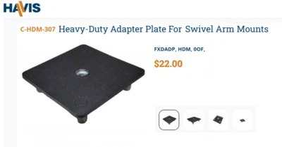 NEW Havis C-HDM-307 Heavy-Duty Adapter Plate for Swivel Arm Mounts - Image 1 of 4