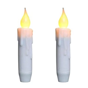 Flickering Taper Candles Led Drip Flameless Candles Battery Operated With Timer - Picture 1 of 6