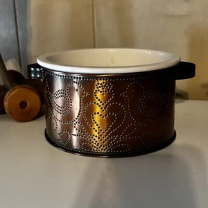 LATA PERFORADA Cobre PA Diseño Holandés 6 1/2" REDONDA... CAZUELA INCLUIDA - Imagen 1 de 12