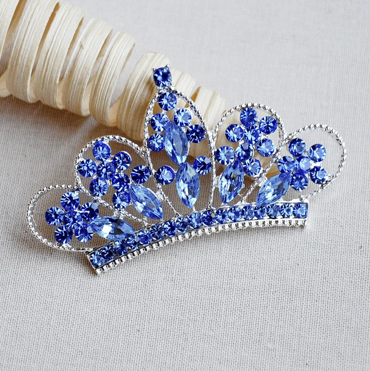 10 Rhinestone Button Crystal TIARA CROWN 14 Colors Bridal Wedding Brooch Bouquet - Image 1 of 1