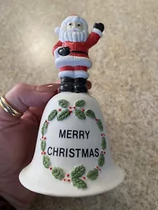 Vintage Bell-Merry Christmas Santa’s Back-Cute! - Picture 1 of 6