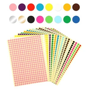 6528 PCS Small Dot Stickers round Color Coding Labels Circle Dot Stickers Label - Picture 1 of 7