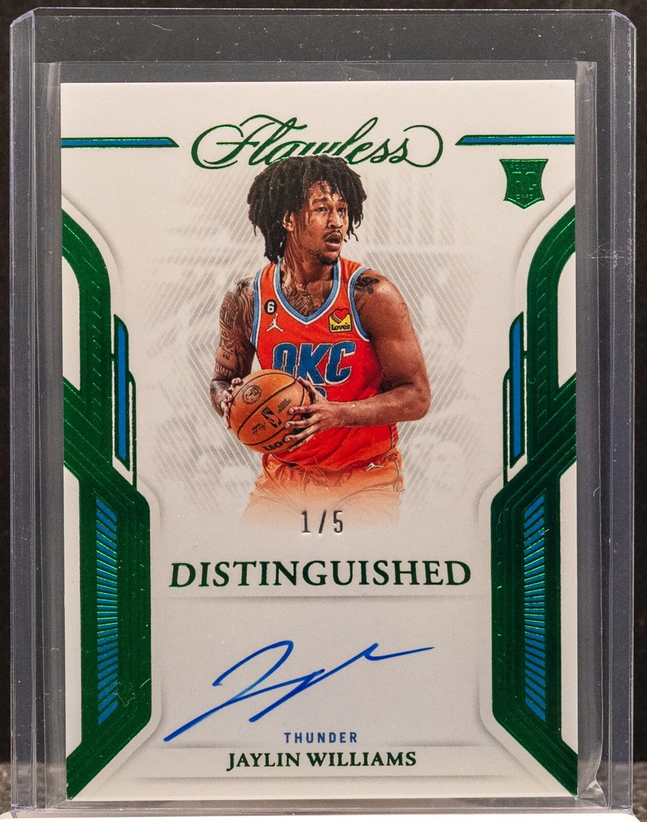 JAYLIN WILLIAMS 2022 Panini Flawless Emerald Distinguished RC Rookie Auto 1/5