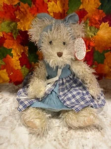 Rachael Teddy Country Bear Stuffed Animal Toy Denim Progressive Plush 13" - Picture 1 of 8