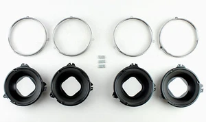 67 68 Chevy Impala Caprice Head Lamp Headlight Bucket & Stainless Retainer Rings - Picture 1 of 2