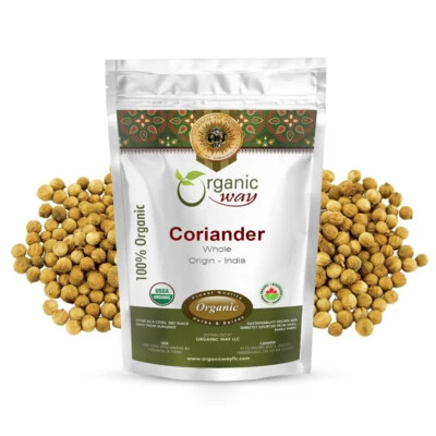 ORGANIC WAY LLC Organic Way Coriander Whole - Adds Flavour | Organic, Kosher & USDA Certified