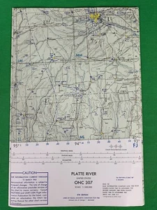 Vintage Platte River ONC 307 Aeronautical Aviation Chart Map, 7th Ed 1963 - Bild 1 von 3