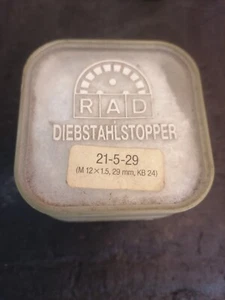 RAD Diebstahlstopper Felgenschloss 21-5-29 M12 x 1,5 29mm KB 24 60° - Bild 1 von 5