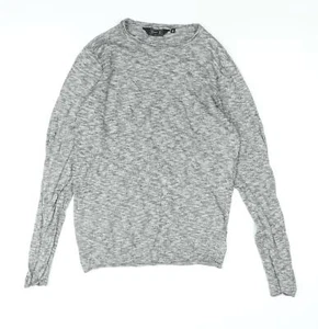 DNM Dissident Mens Grey Round Neck Cotton Pullover Jumper Size S Long Sleeve - Picture 1 of 10