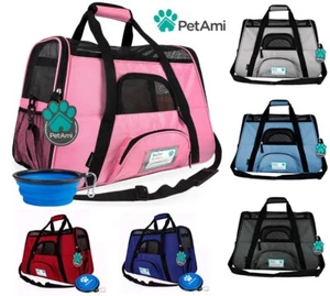Pet Carrier Bag Soft Sided Puppy Kitten Cat Dog Tote Bag Travel Airline Approved - Picture 1 of 121
