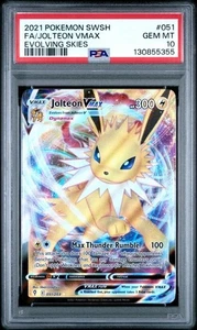 Pokémon Sword & Shield Evolving Skies 2021 #051 arte completo/Jolteon VMAX PSA 10 - Imagen 1 de 2