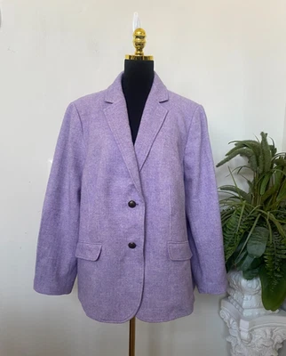 Nuevo Blazer Talbots Shetland Melange Púrpura Espiga Mezcla Lana Talla 20W, $179 Foto 1 de 4