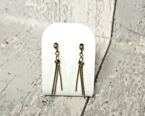 9ct Gold Twisted Rope Earrings Vintage - Picture 1 of 4