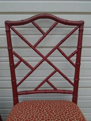 6 sillas de comedor de bambú sintético calado Tommy Bahama Ceilán Indias Occidentales Chinoiserie Foto 1 de 4