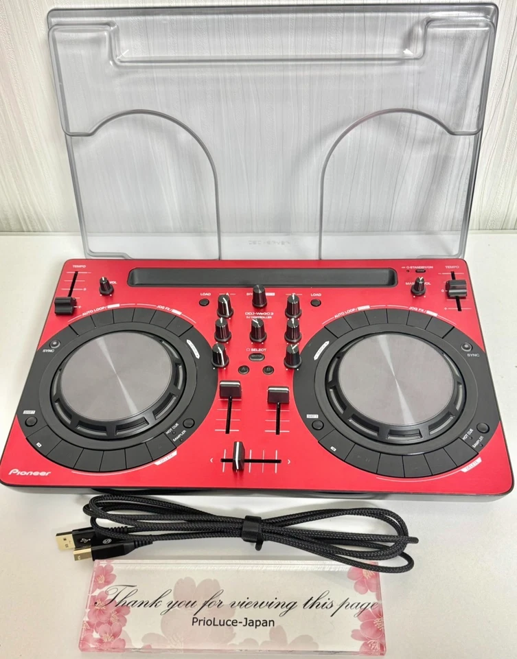 Pioneer DDJ WEGO3 R DJ Controller Red ＆ Clear Cover USB Cable Tested working JP - Image 1 of 4