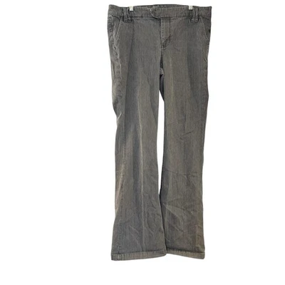 CAbi #658 Railroad Striped Trouser Wide Leg Y2K Denim Jeans Grunge Size 8 - Image 1 of 4