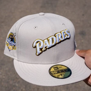 New Era 59FIFTY MLB San Diego Padres Gray/Brown 40th Anniversary Patch Fitted - Picture 1 of 3