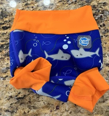 Pañal de natación reutilizable Splash About Happy Nappy mediano 3-6 meses, tiburones nuevo sin etiquetas Foto 1 de 4