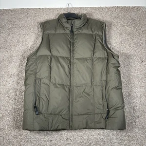 Eddie Bauer Premium Quality Goose Down Puffer Vest Fill Mens LARGE TALL Green - Picture 1 of 8