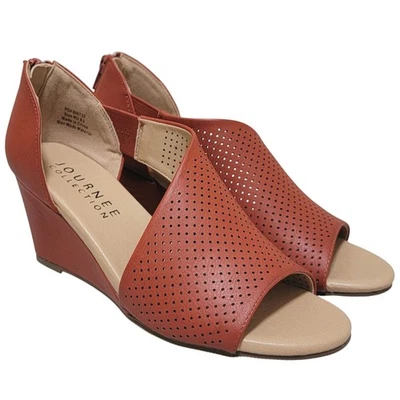 Женские туфли-лодочки Journee Collection Aretha на танкетке на каблуке D'orsay размер США 5,5 Вт цвет Rust Red - Изображение 1 из 4