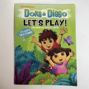 2010 Y2K Dora The Explorer & Diego “Let’s Play” Coloring & Activity Book READ - Foto 1 di 8