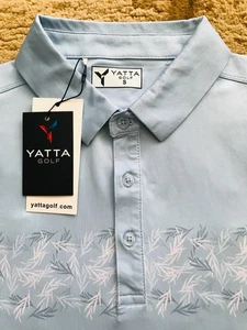 Yatta Performance Golf Polo Shirt Mens Size Small Delay Striped Frost Blue NWT - Picture 1 of 5