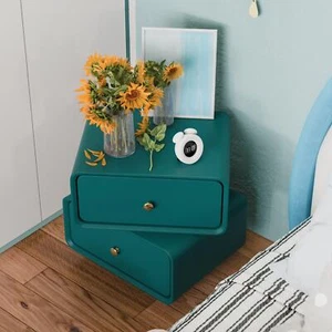 Modern Nightstands Creative Rotatable Bedside End Table 2 Drawers Night Stand - Bild 1 von 14