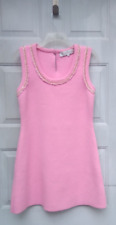 ENDLESS ROSE Chain Detail Knit Mini Dress (M) Minimalist Ultra-Glam Style Pink
