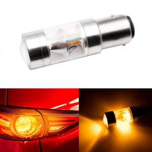 3000K Amber 1157 BAY15D 7507 LED Brake Tail Stop Turn Signal Light Bright Bulbs - Foto 1 di 6